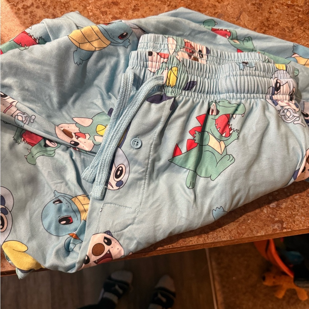 Pokemon Blue Cartoon Print Joggers
